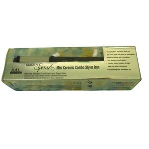 NEW‎ Ion Straight N' Spiral Mini Ceramic Combo Styler with travel pouch